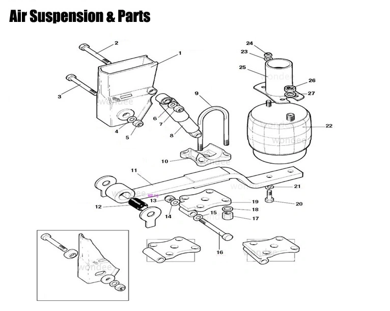 Auto Parts Manufacturer 13t Air Spring Type Air Suspension for Semi Trailer