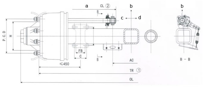 High Quality Semi Trailer German Type BPW Trailer Axle for Semi Trailer Parts