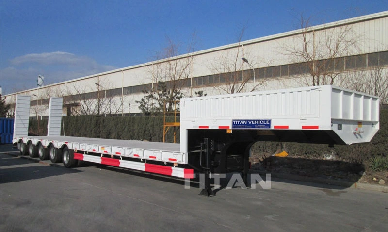 Titan Low Bed Trailers 4 Axles with Hydraulic Ramps